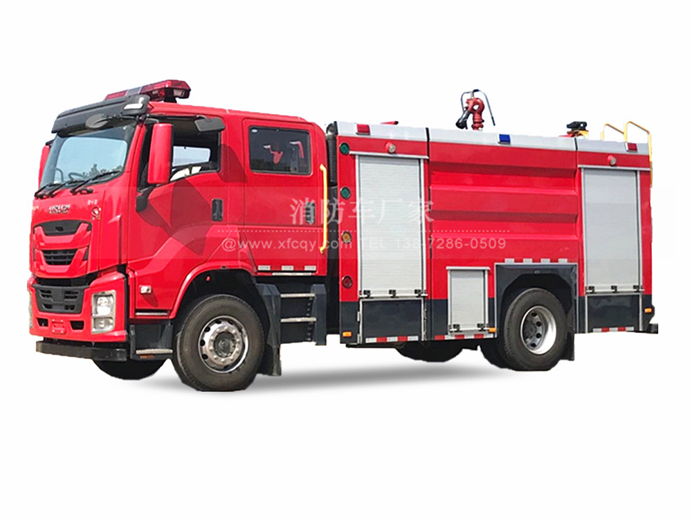 五十铃双排国六6.5吨企业消防车
